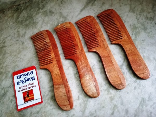 Designed Wooden Hand Comb Set of Four