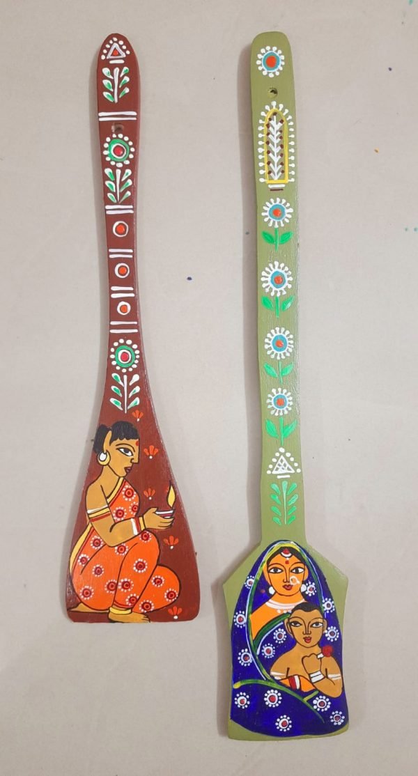 Hand Painted Jamini Roy Designed Spatula Set