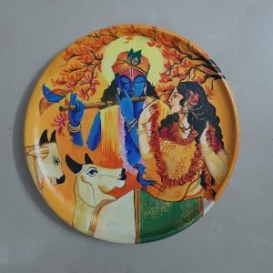 Hand Painted Radha Krishna Wall Hanging Plate