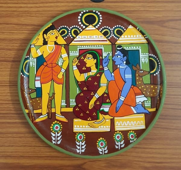 Patachitra Wooden Wall Hanging Plate