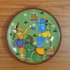 Krishna Makhan Chor Hand Painted Wooden Plate