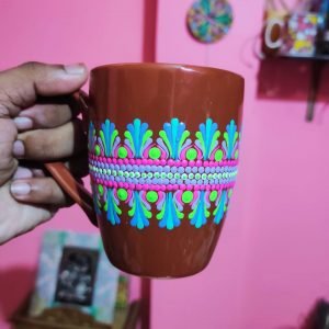 Ceramic Coated Dot Mandala Art Coffee Mug