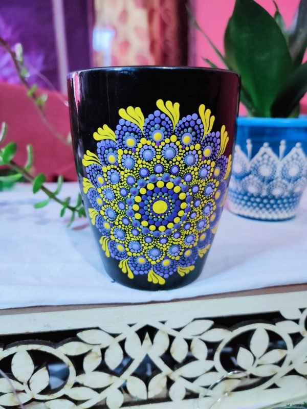 Ceramic Dot Mandala Art Coffee Mug