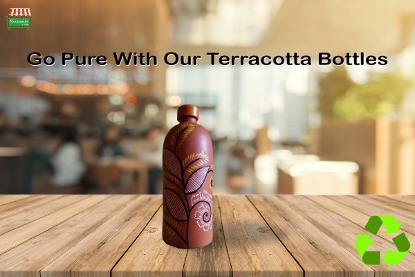 Terracotta Flower Painted Water Bottle