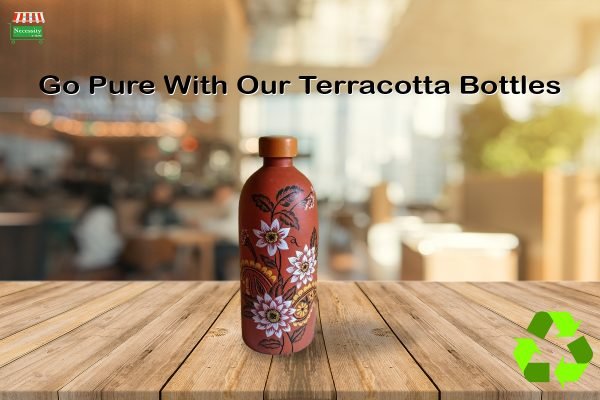 Terracotta Flower Painted Art Water Bottle