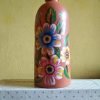 Terracotta Pink&Blue Flower Painted Water Bottle