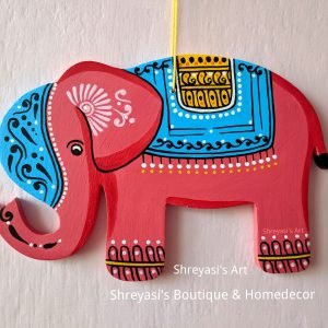 Handpainted Wooden Elephant Showpiece