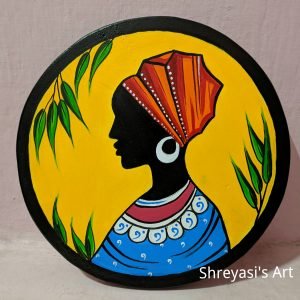 Women Face Painted Wall Hanging Wooden Plate