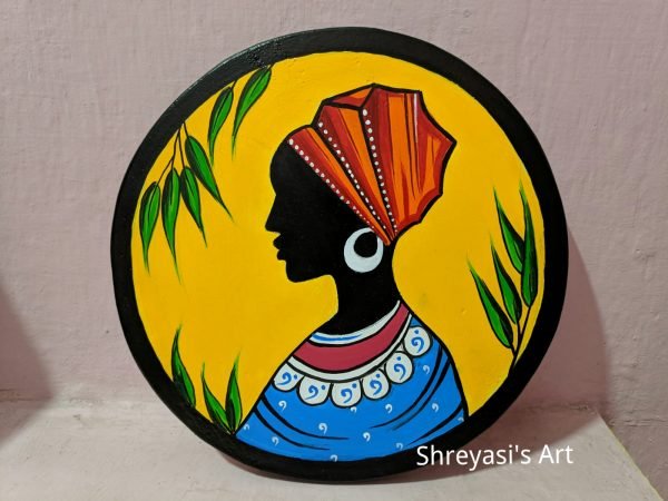 Women Face Painted Wall Hanging Wooden Plate