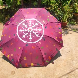 Warli Theme Hand Painted Umbrella