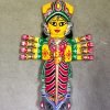 Hand Painted Wooden Durga 10 Hands Showpiece