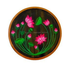 Lotus Plant Hand Painted Plate