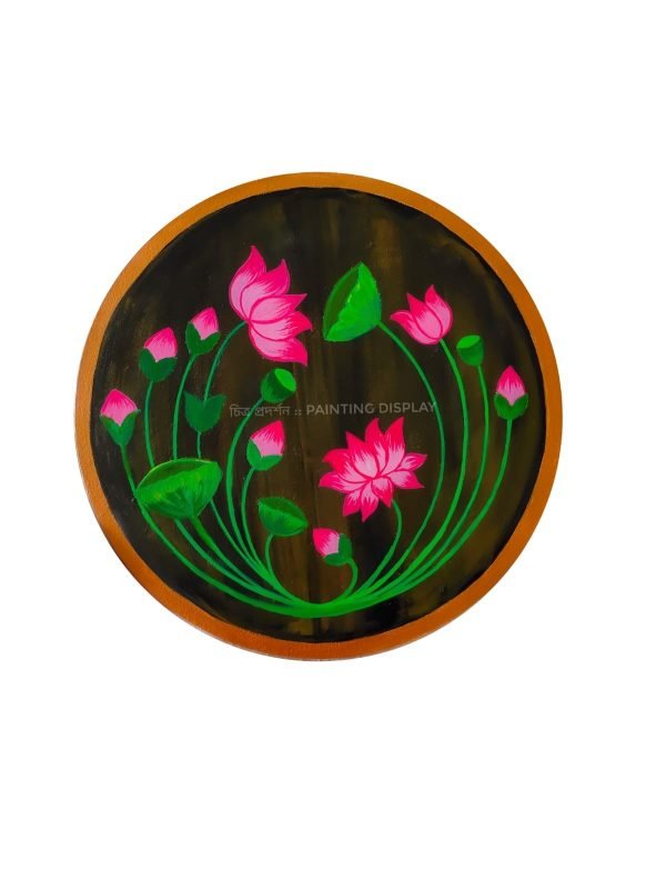 Lotus Plant Hand Painted Plate
