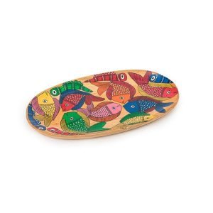 Fish Patachitra Painting on oval Tray