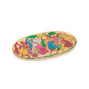 Tribal Patachitra Painting on Oval Tray