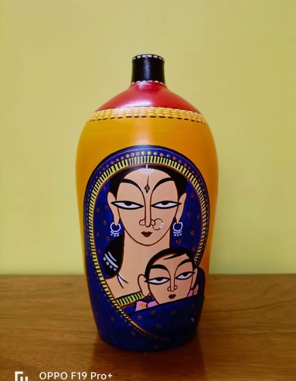 Jamini Roy Hand Painted Flower Vase