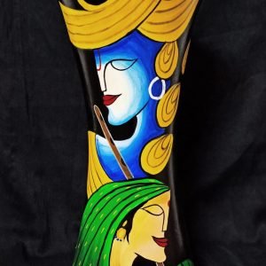 Radha-Krishna Hand Painted Flower Vase