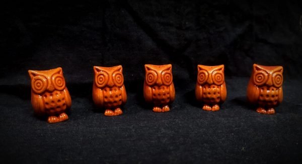 Ceramic Coated Owl Mini Statue Set of Five