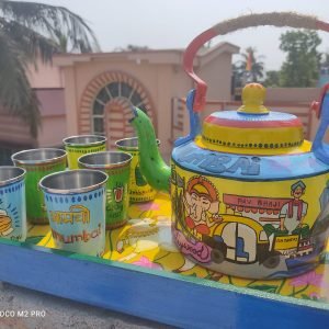 Bombay Theme Hand Painted Kettle with Six Glass