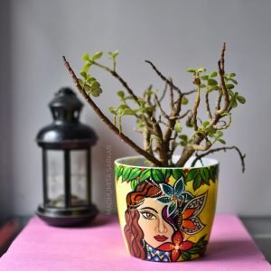 Woman Face Hand Painted Planter
