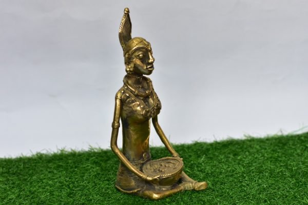 Dokra Tribal Figure with Bowl
