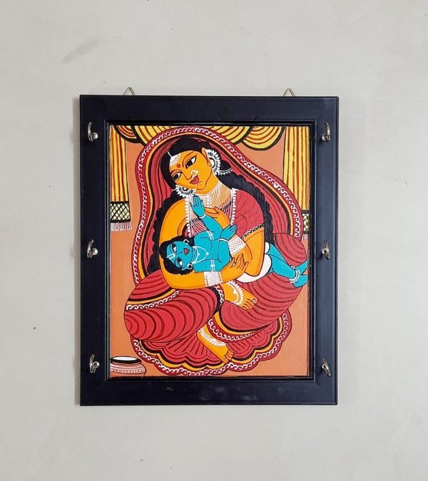Krishna Yashoda Hand Painted Key Holder