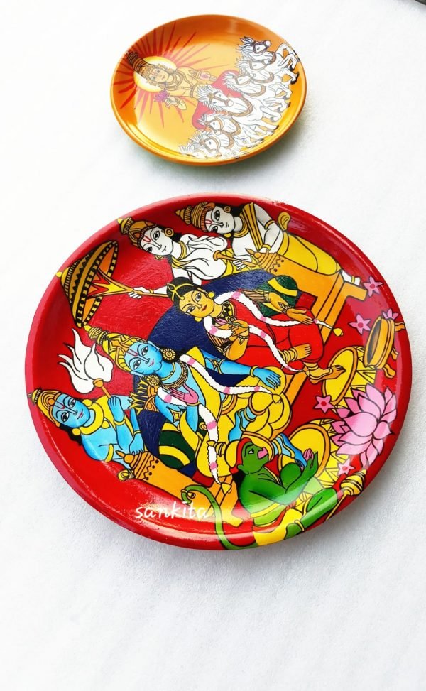Ramayan & Mahabharat Theme Hand Painted Plate Set