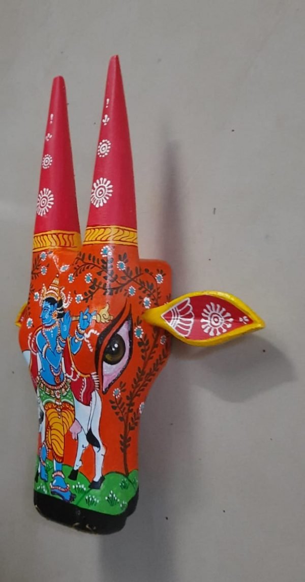 Krishna Hand Painted Cow Head