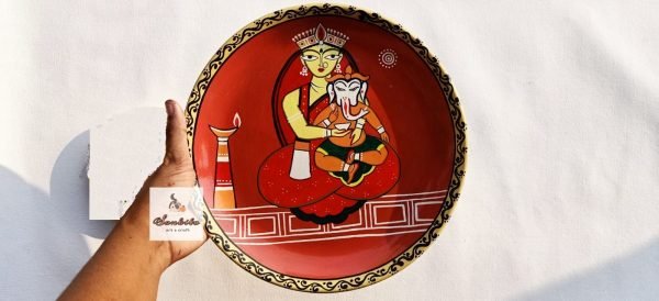 Durga Ganesh Hand Painted Plate