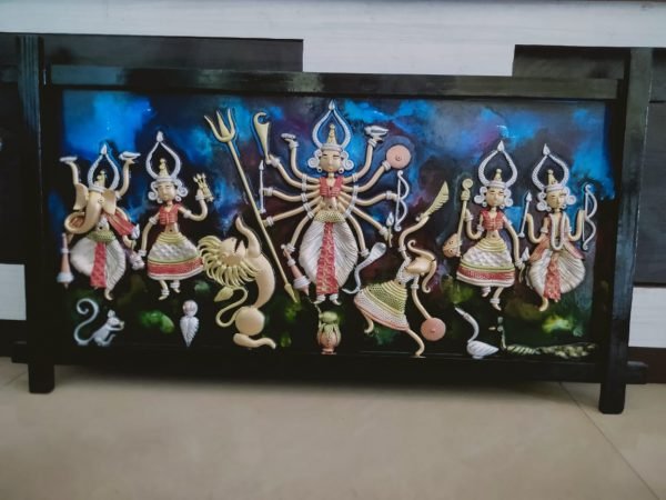 Durga Family 3d Designed Frame