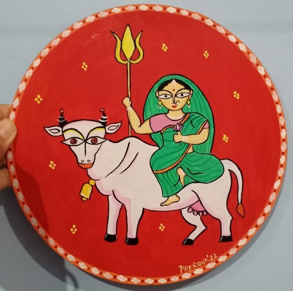 Shalioputri Goddess Durga Painted Plate