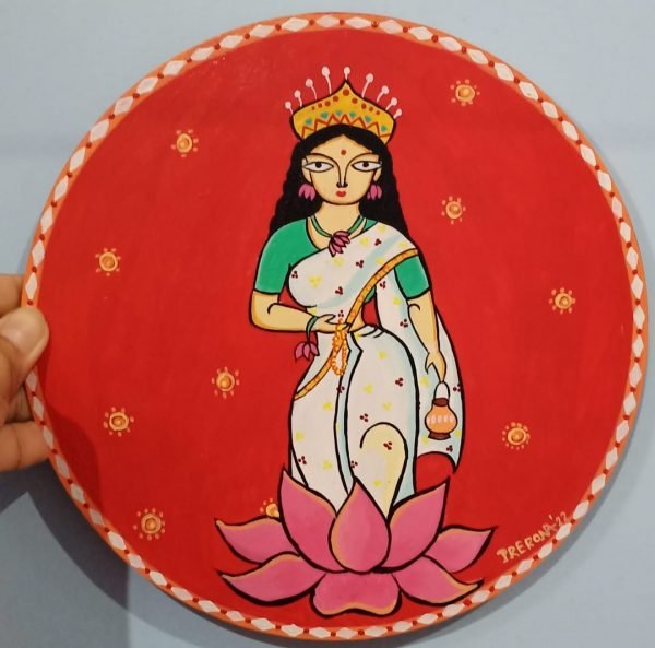 Brahmacharini Durga Hand Painted Plate