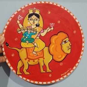 Skandamata Durga Hand Painted Plate