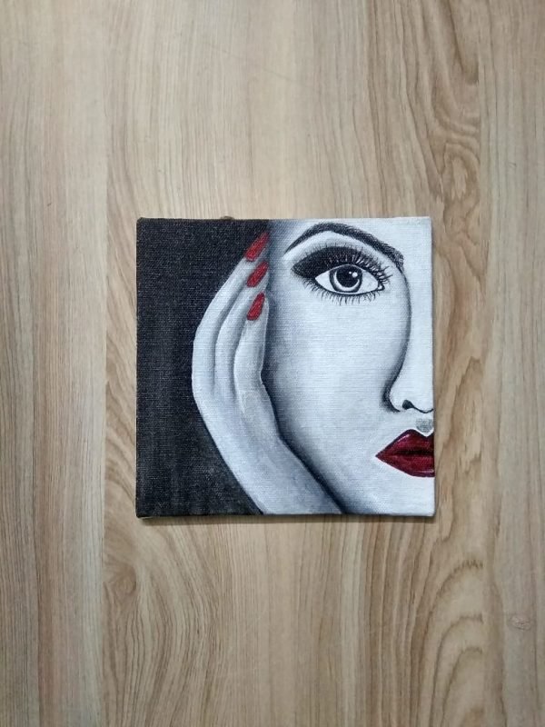 Half Woman Face Canvas Painting