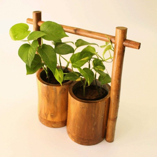 Bamboo Double Top Table Planter