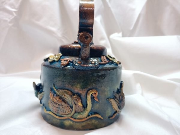 Hand Painted Kettle With 3D Work
