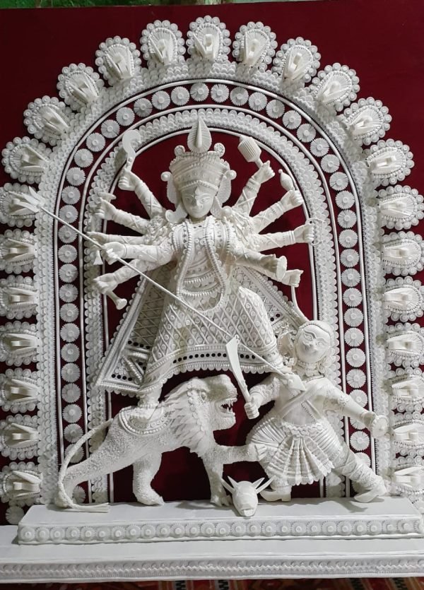 Shola Maa Durga Inside Glass Frame